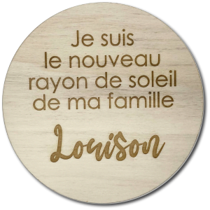 Plaque Photo naissance rayon de soleil